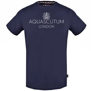 Aquascutum Bold London Logo Navy T Shirt