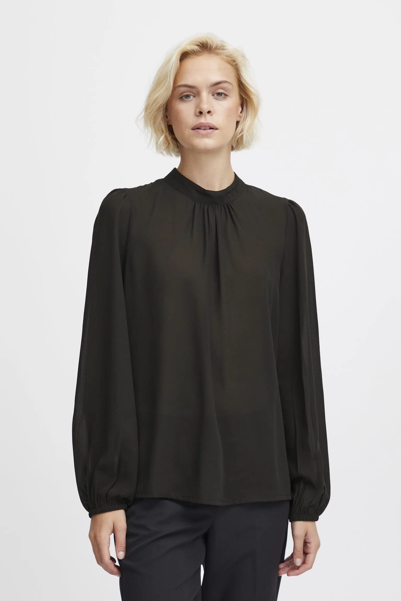 ELEGANT BLACK SHEER BLOUSE