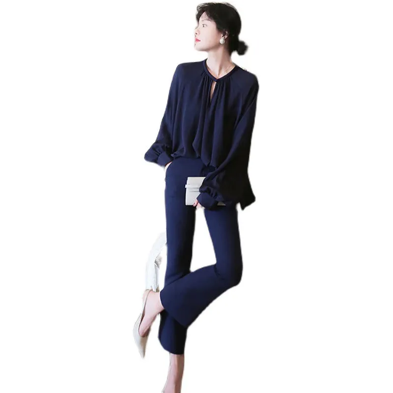 Elegant Chiffon Oversized Round Neck Blouse Shirt