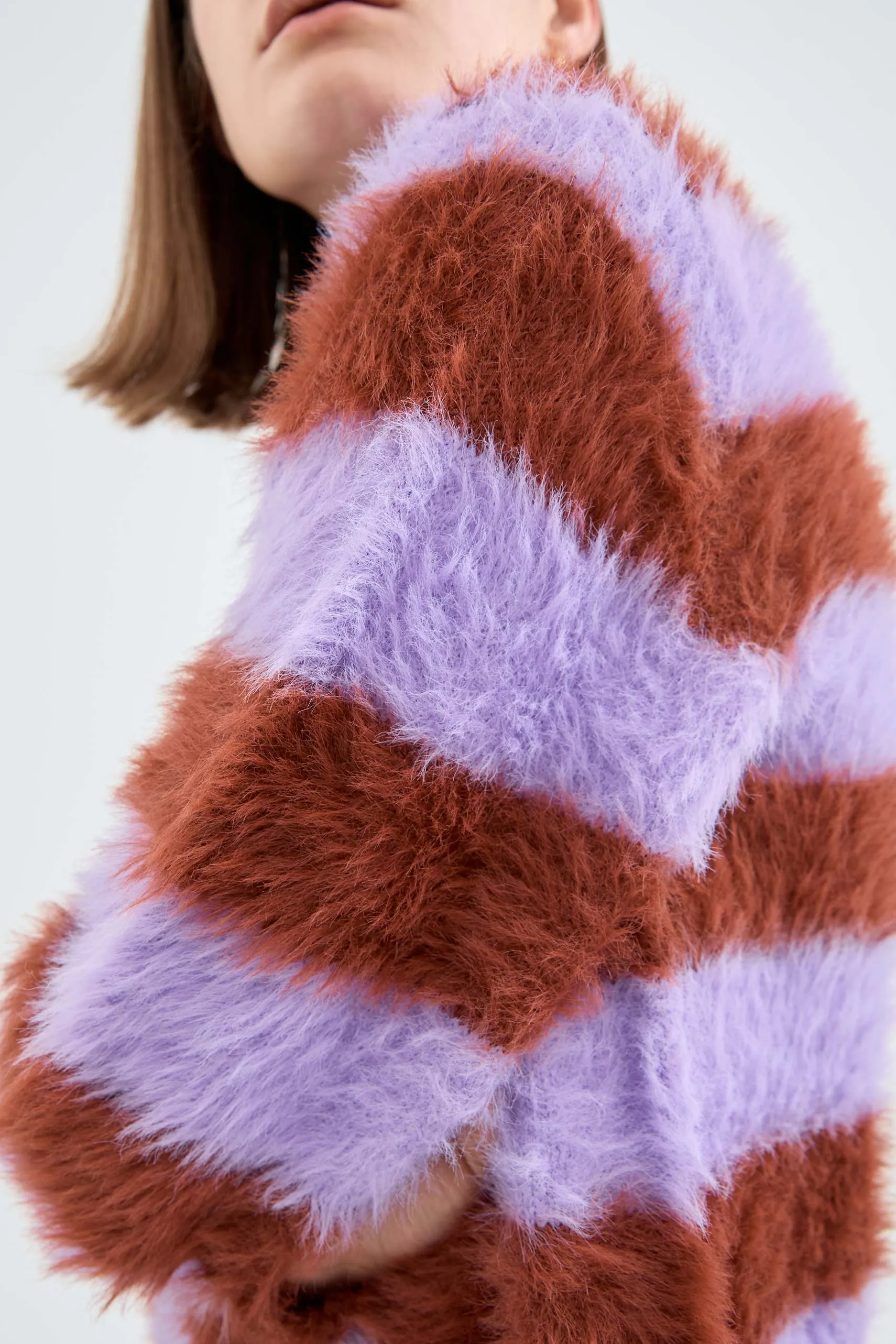 Fuzzy Soft Stripe Sweater