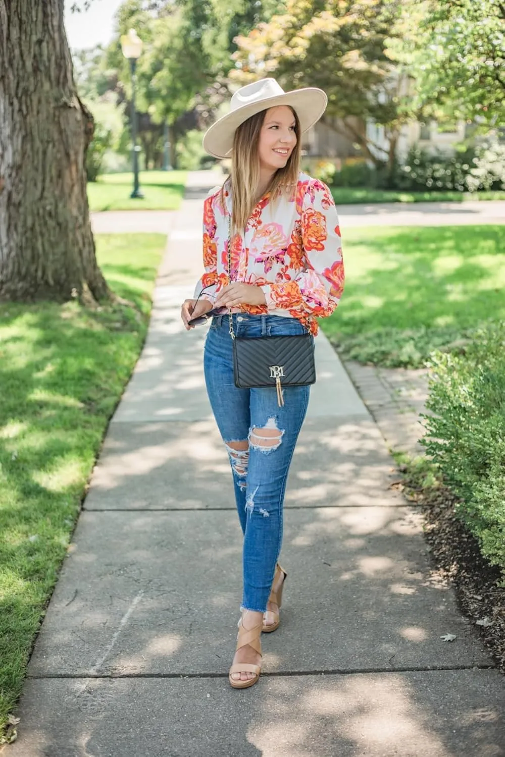 IN'VOLAND Womens Plus Size Button Down Shirts Print Long Sleeve Blouses Boho Floral Shirts Hawaiian Shirts Work Office Tops
