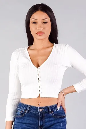 JESSIE BUTTON FRONT RIBBED CARDIGAN