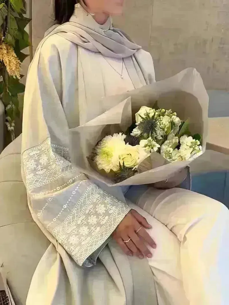 Luxurious Embroidered Cardigan Robe for middle east