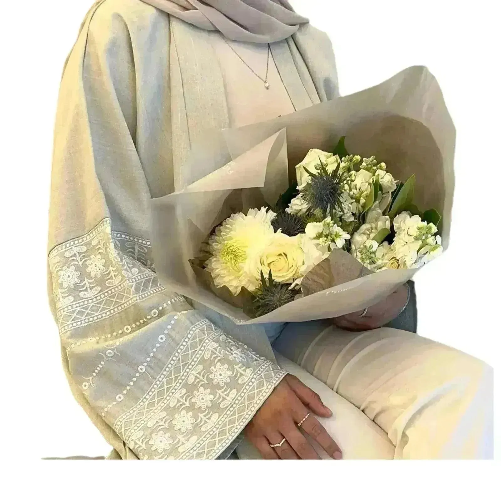 Luxurious Embroidered Cardigan Robe for middle east