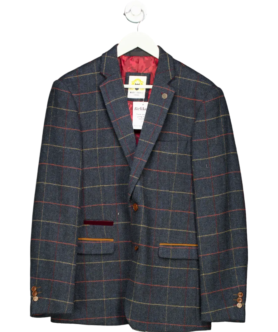 Marc Darcy Blue Tweed Check Blazer UK 40" CHEST