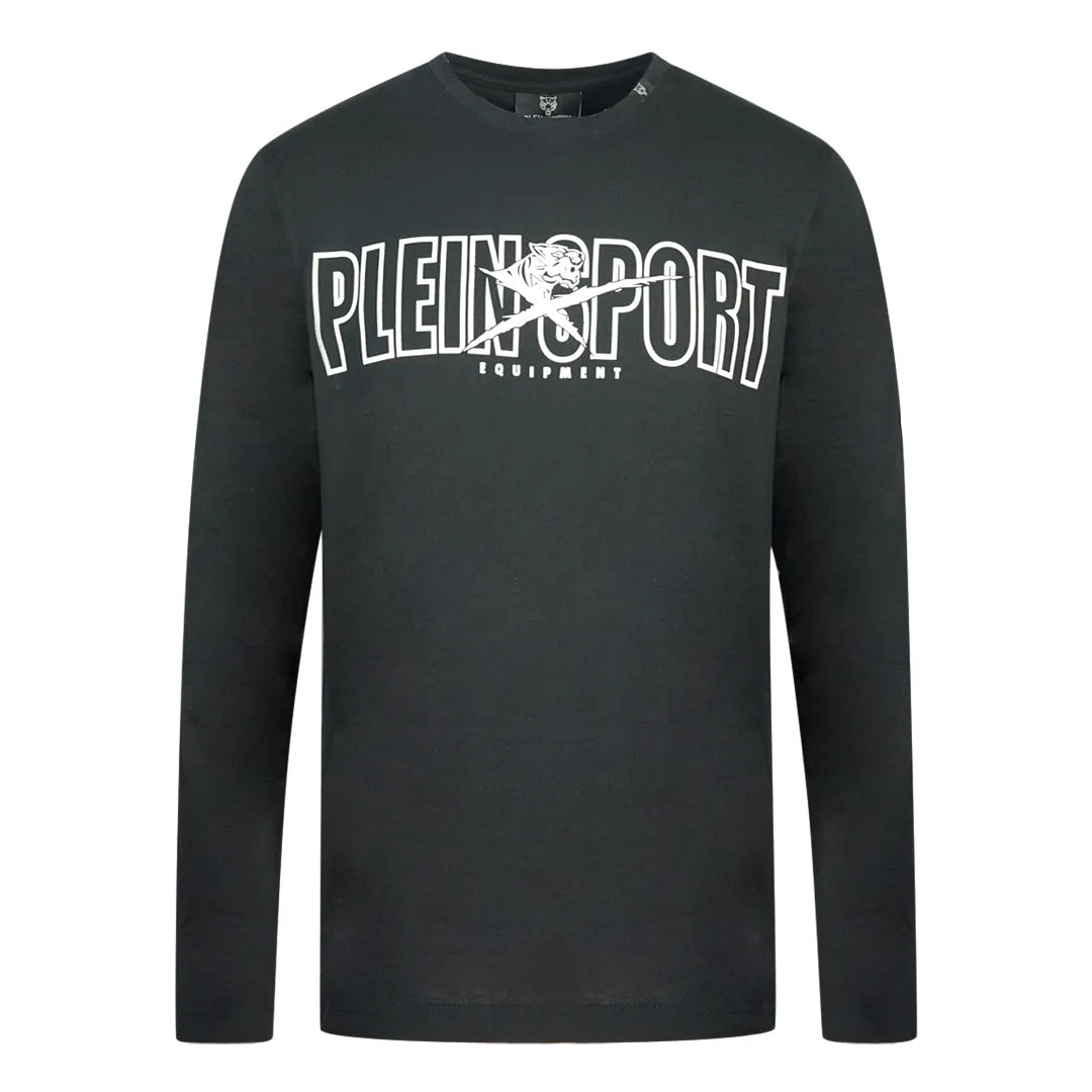 Plein Sport Bold Branded Logo Black Long Sleeved T-Shirt