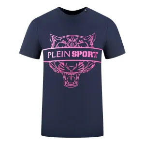 Plein Sport Tigerhead Bold Logo Navy Blue T-Shirt