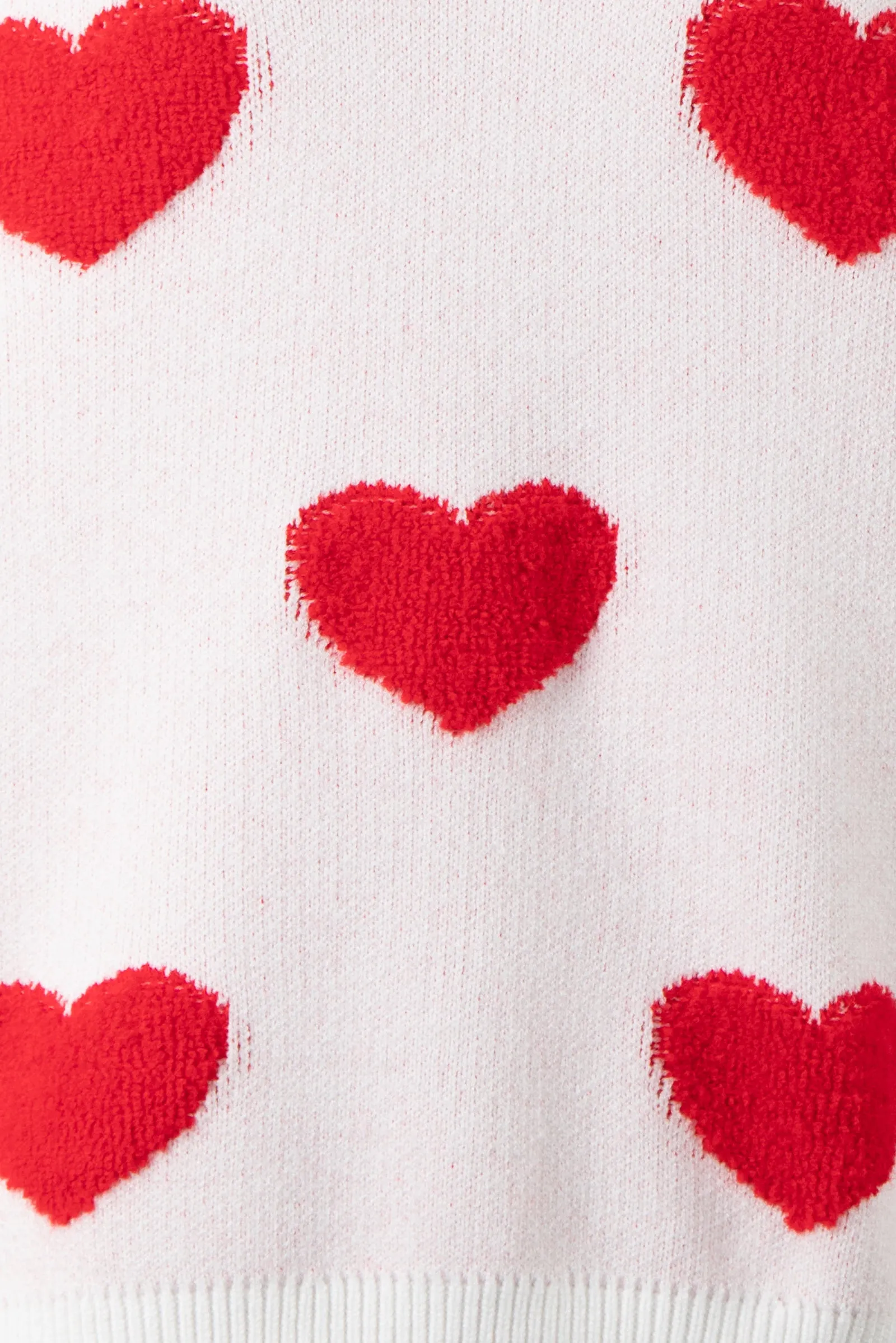 Soft Textured Heart Pattern Valentine Sweater