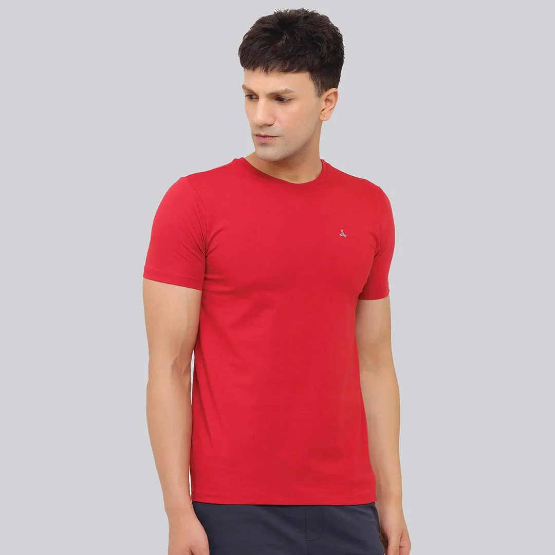 Solid Stretch T-shirt -  Bold Red