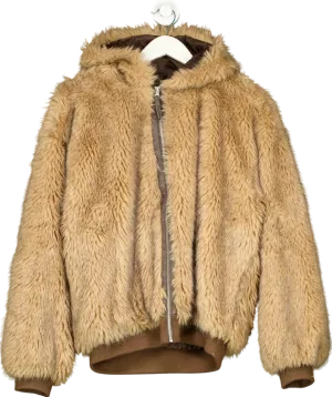 Urban Outfitters Brown Silvio Faux Fur Hoodie UK S