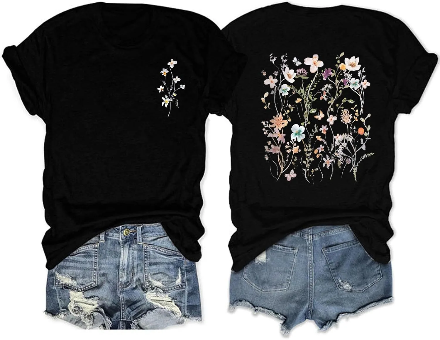 Women Graphic T-Shirts Casual Short Sleeve Tee Tops(Available in Plus Size)